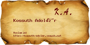 Kossuth Adolár névjegykártya